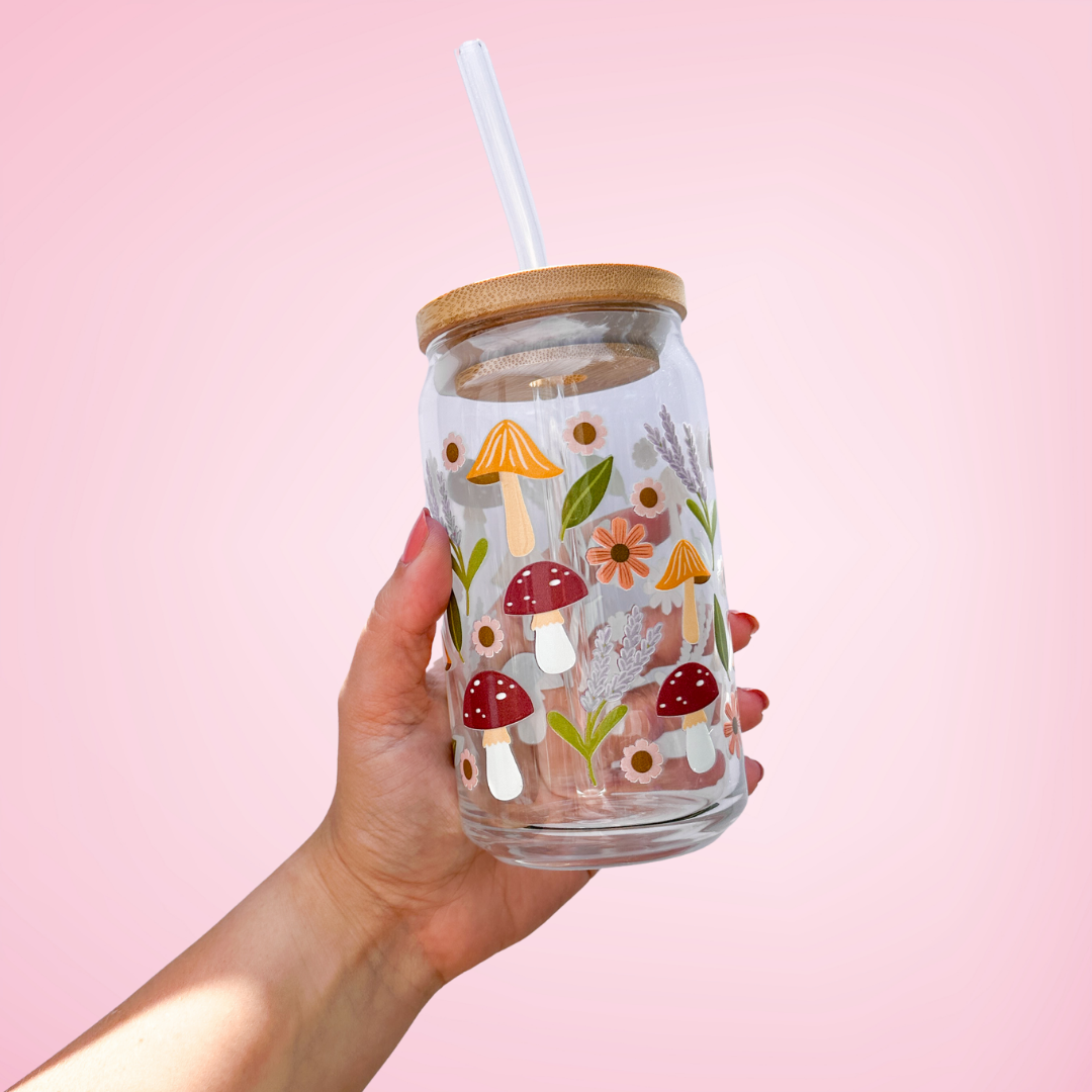Mushroom Fields | Glass Tumbler