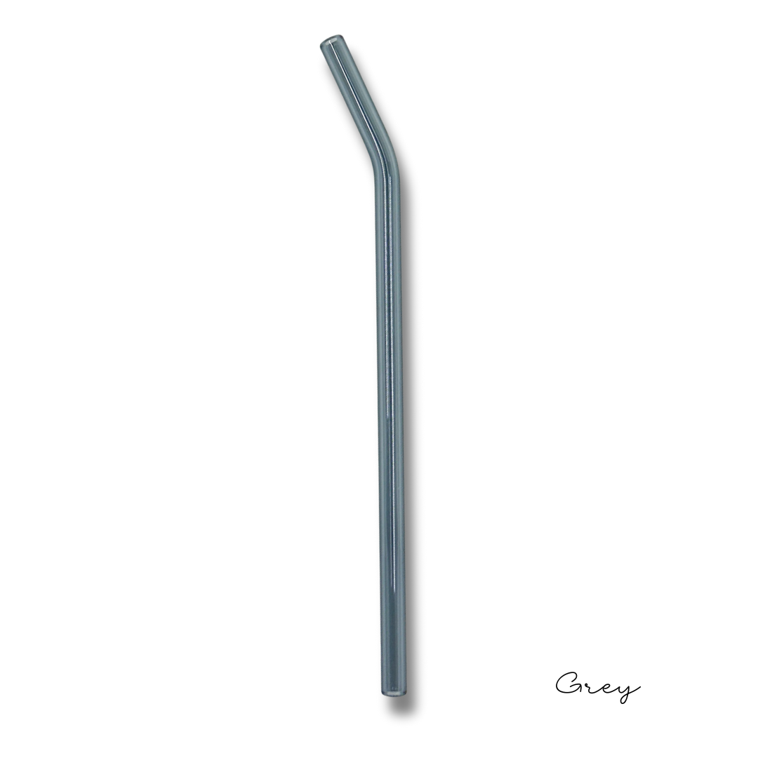 8" Tinted Bent Glass Straw