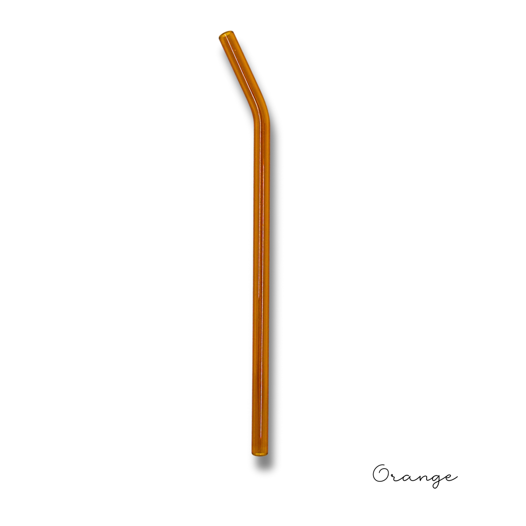 8" Tinted Bent Glass Straw