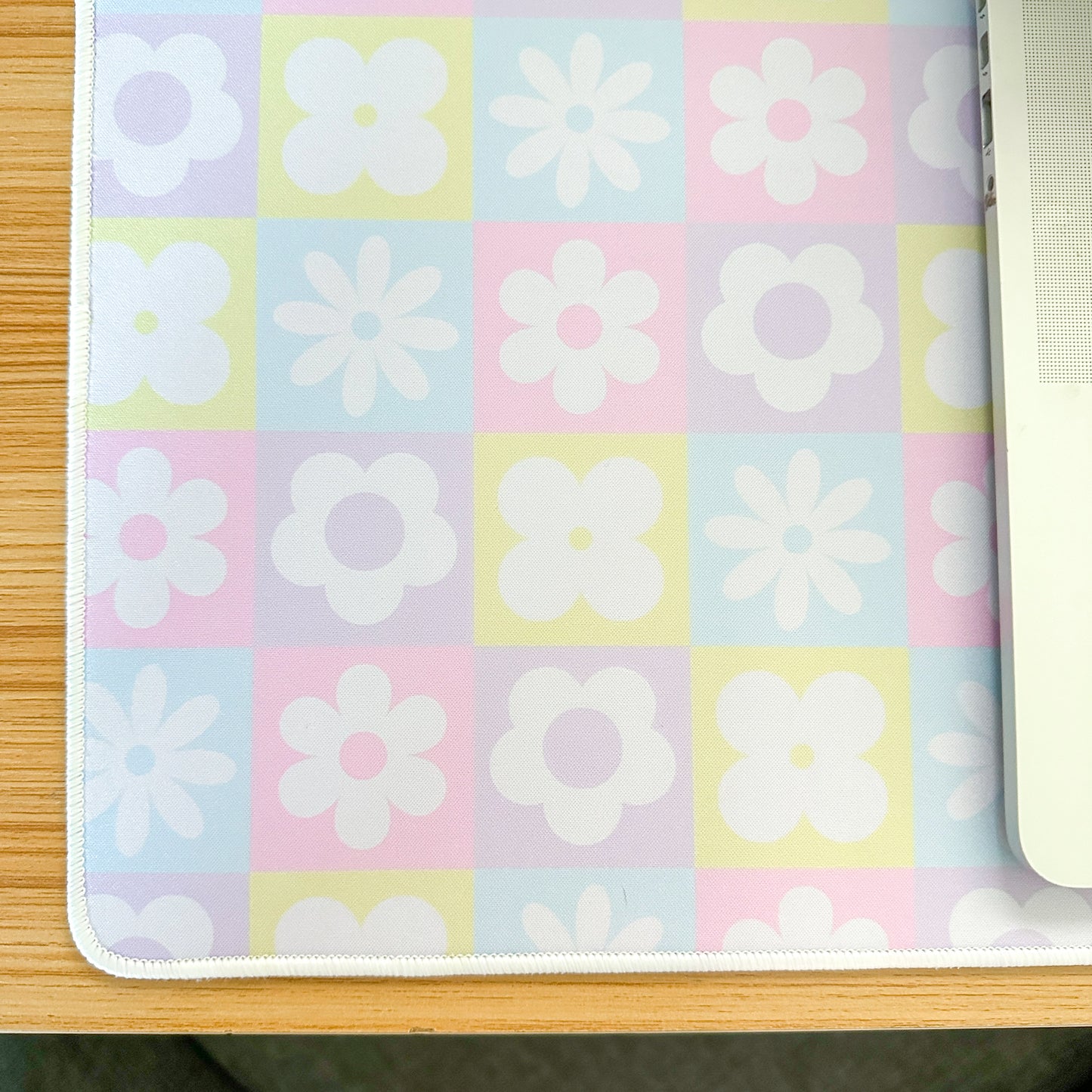 Checkered Floral Desk Mat