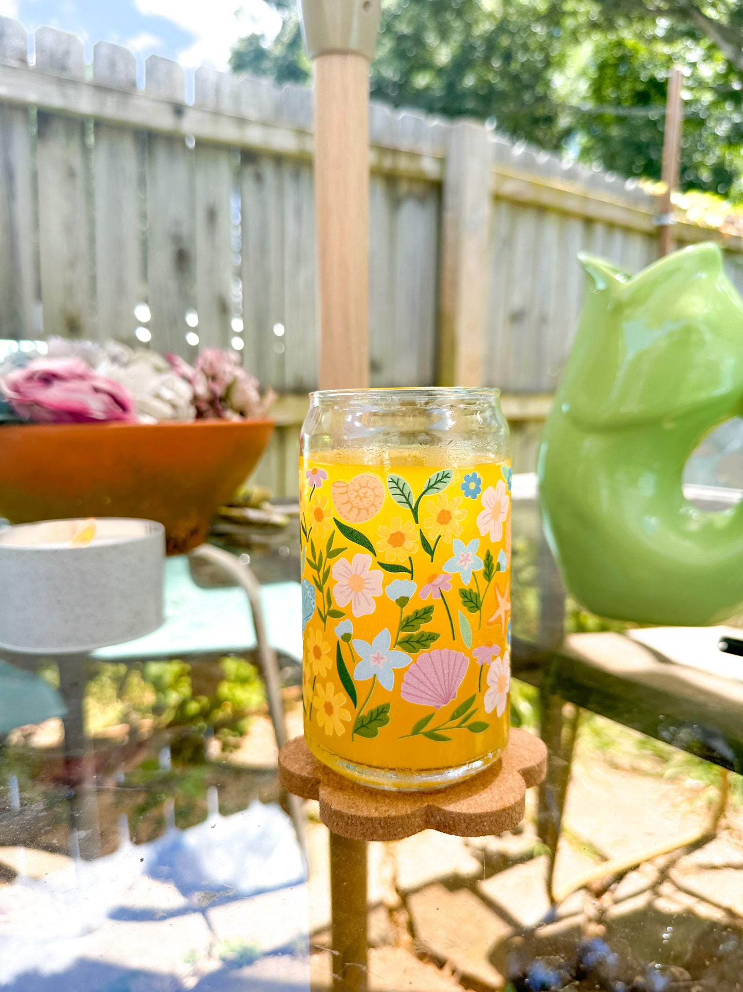 Petals and Shells | Glass Tumbler