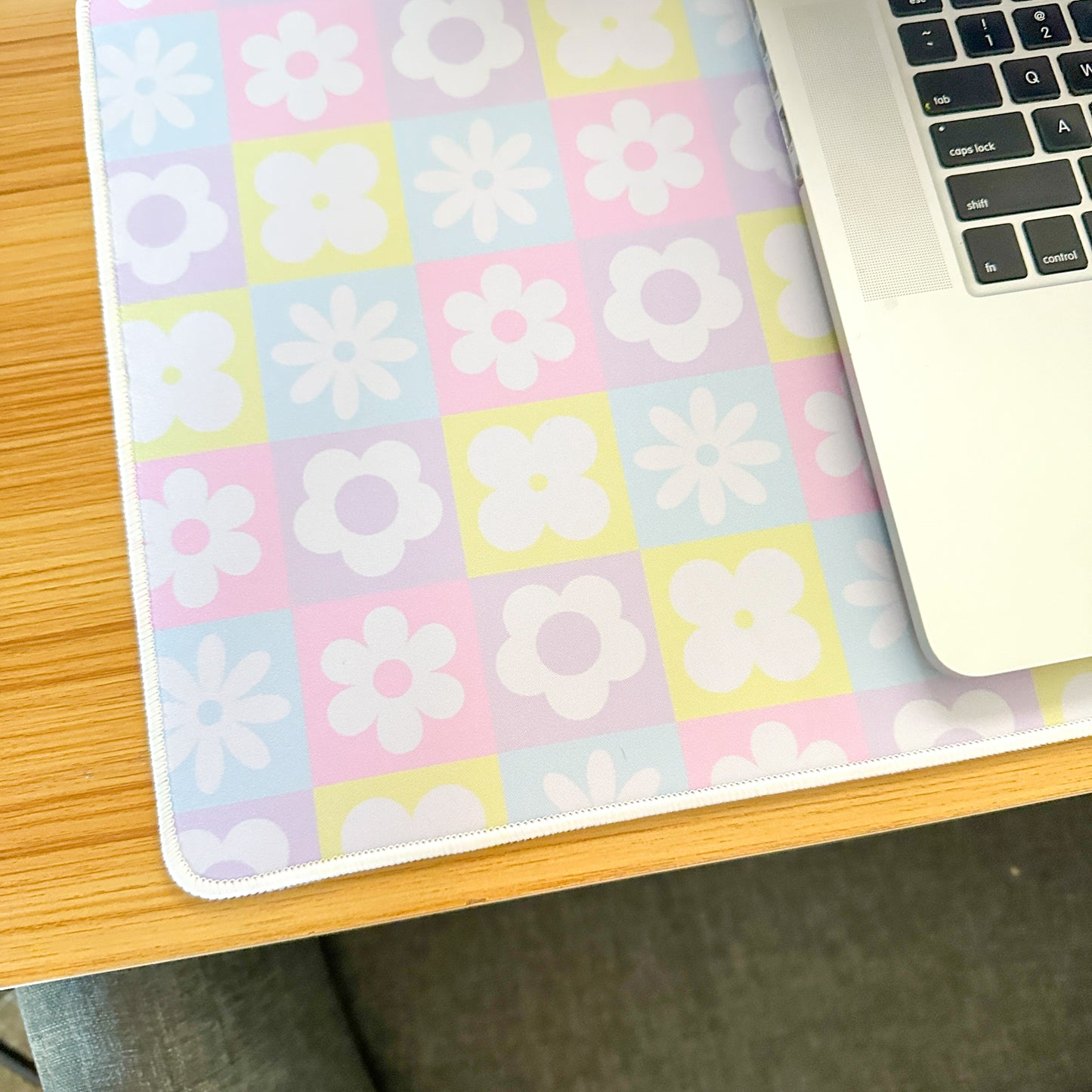 Checkered Floral Desk Mat