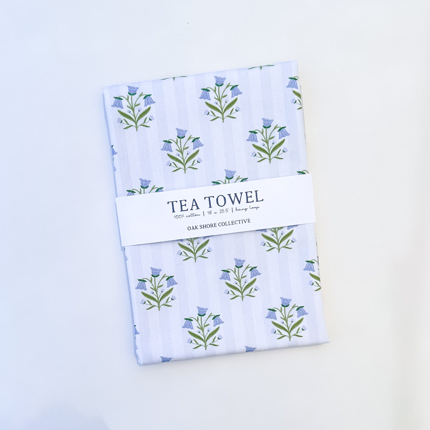 Bellflowers and Stripes | Tea Towel