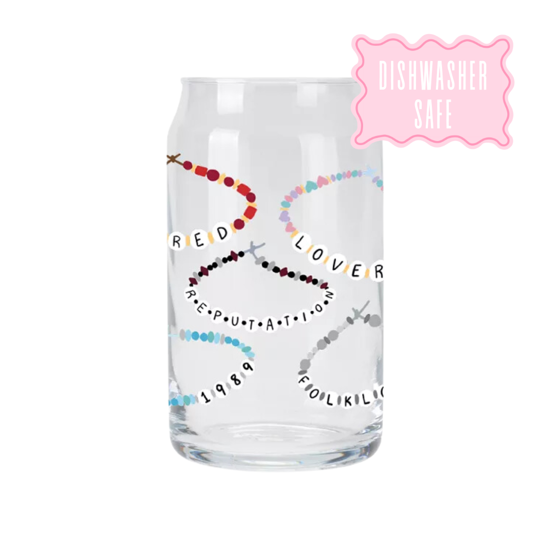 Eras Friendship Bracelets | Glass Tumbler