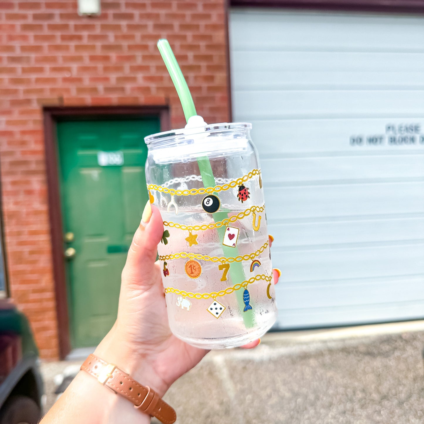 Lucky Charm Bracelet | Glass Tumbler