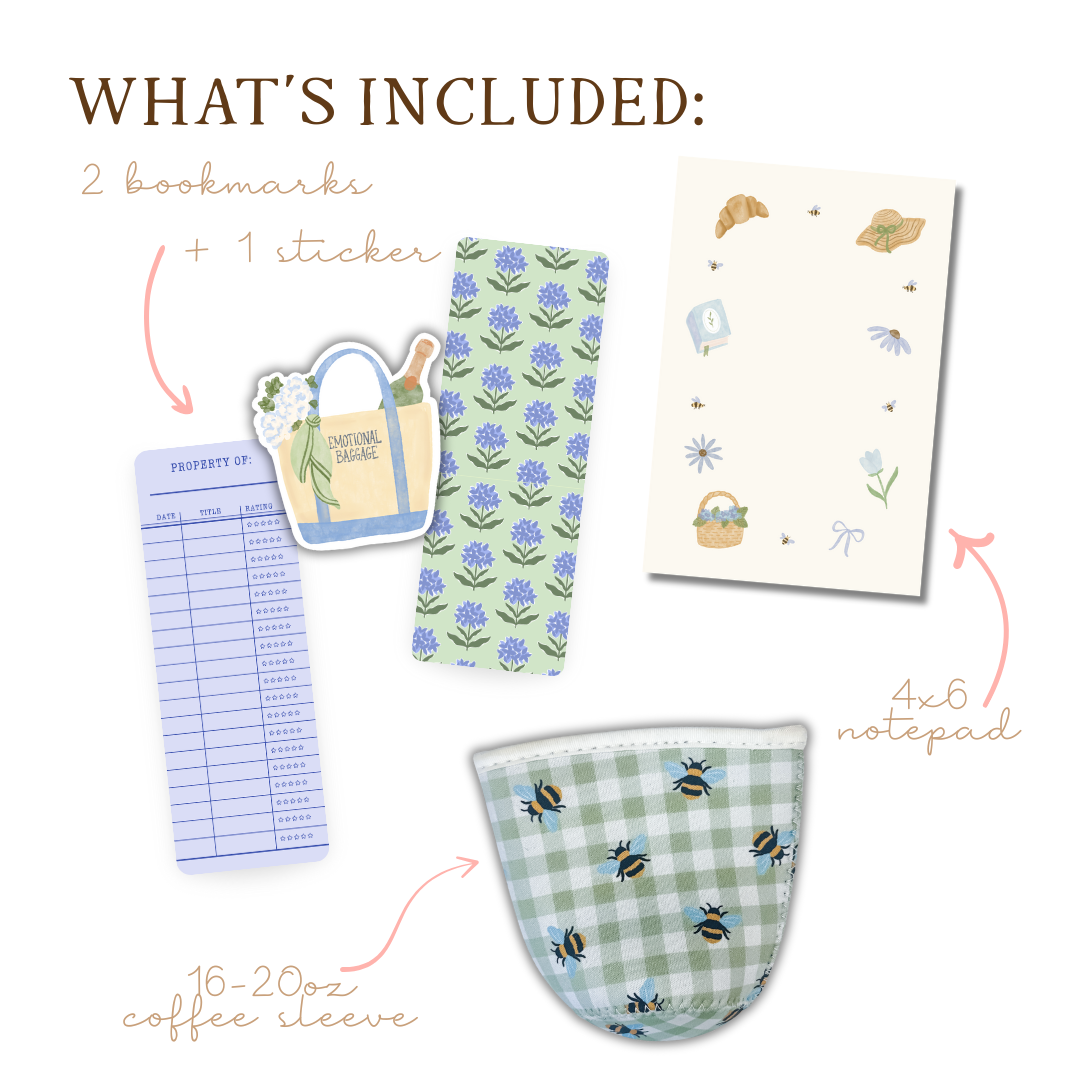 Nantucket Reading Gift Set | Notepad, Bookmarks, & Coffee Sleeve