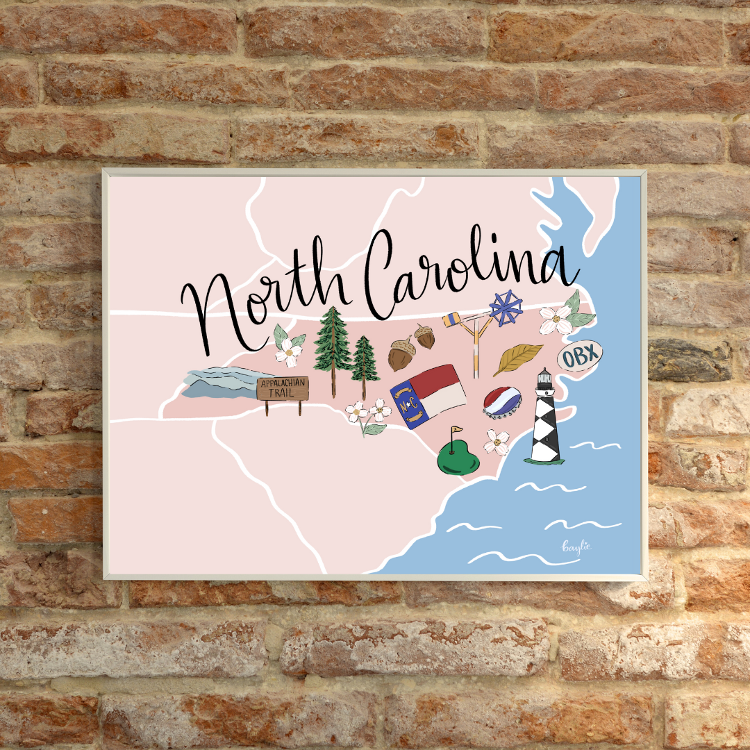 North Carolina Landmarks | Art Print