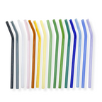8" Tinted Bent Glass Straw