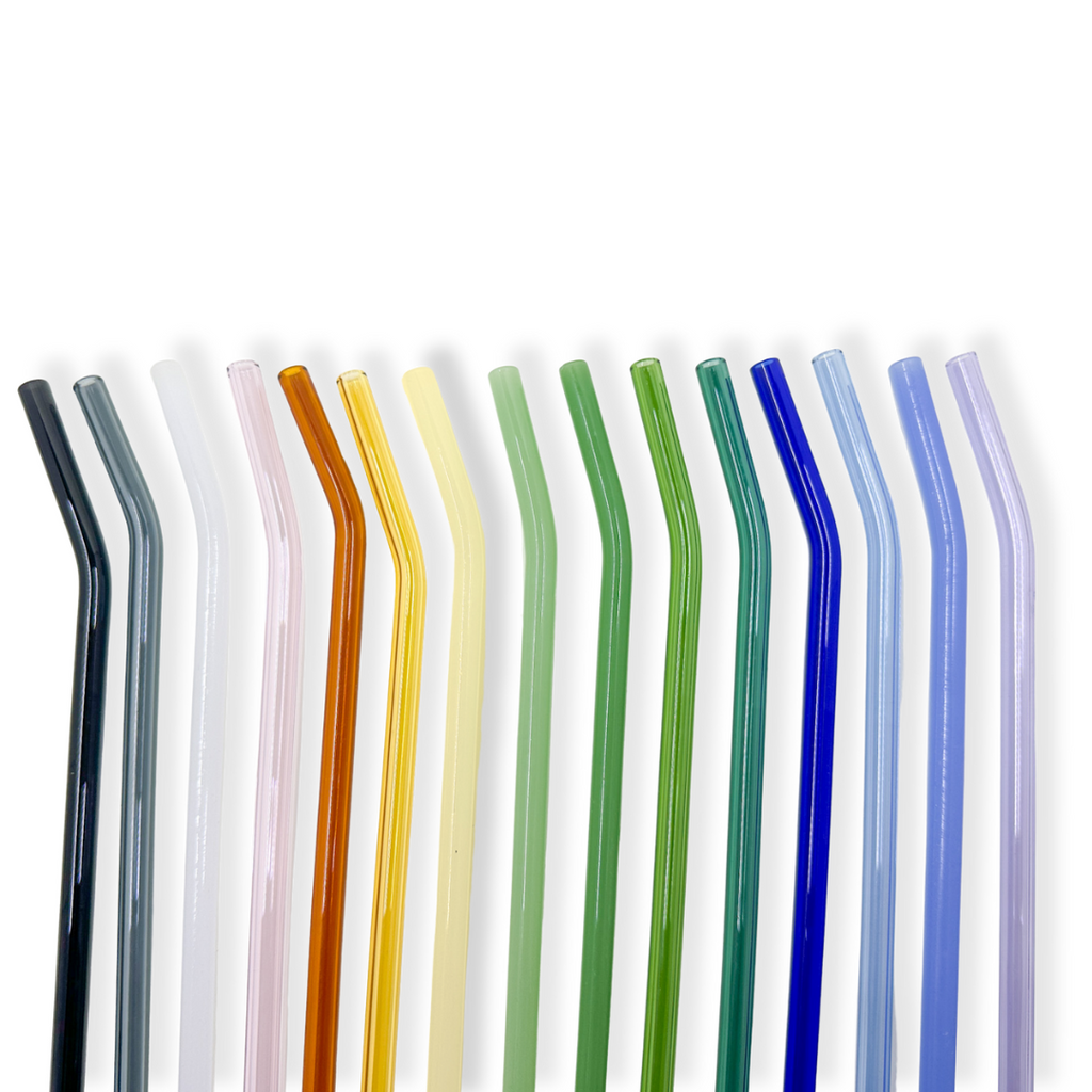 8" Tinted Bent Glass Straw