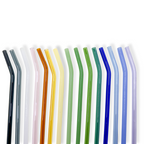 8" Tinted Bent Glass Straw