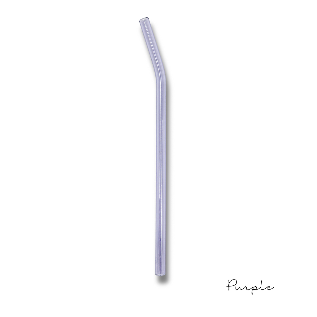 8" Tinted Bent Glass Straw