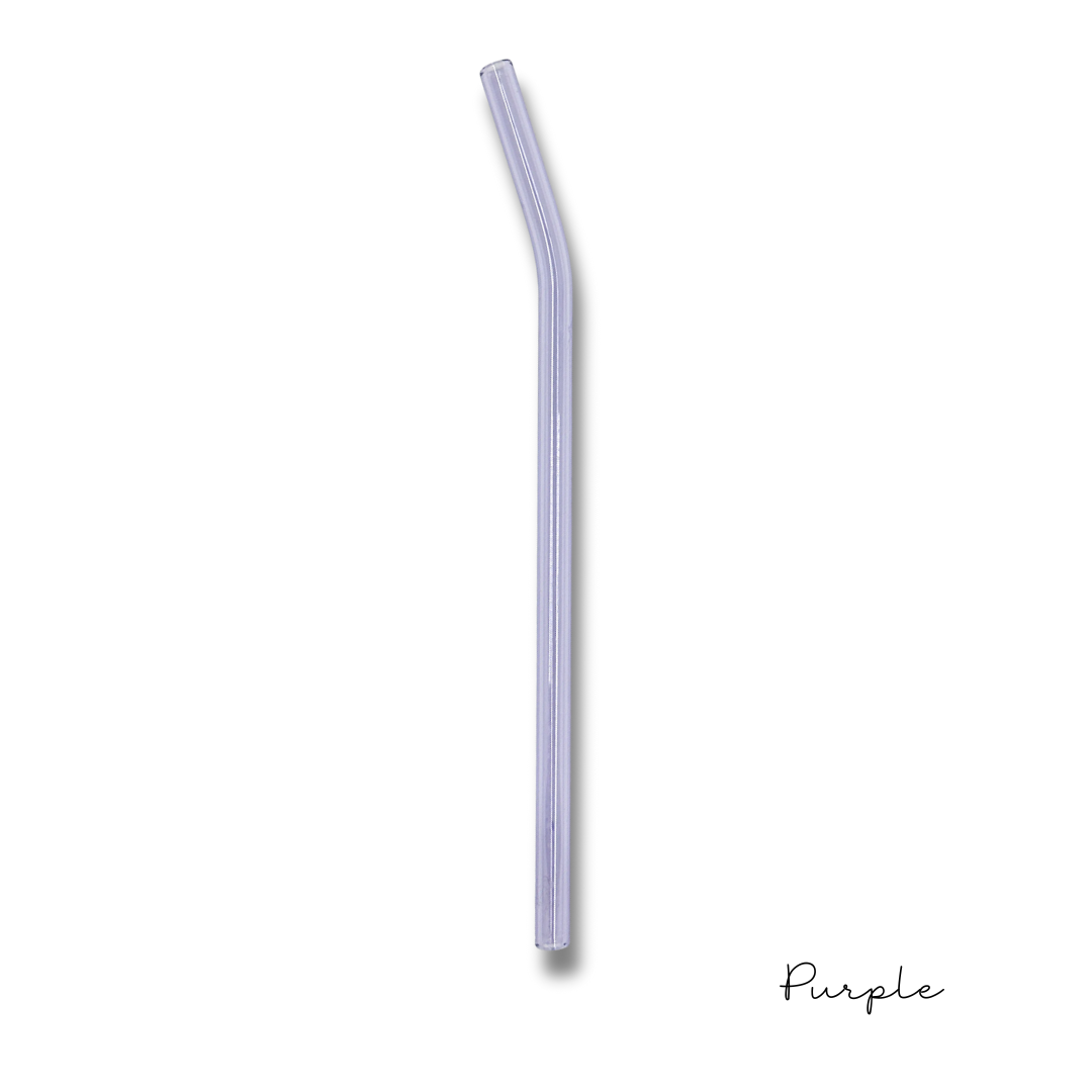 8" Tinted Bent Glass Straw