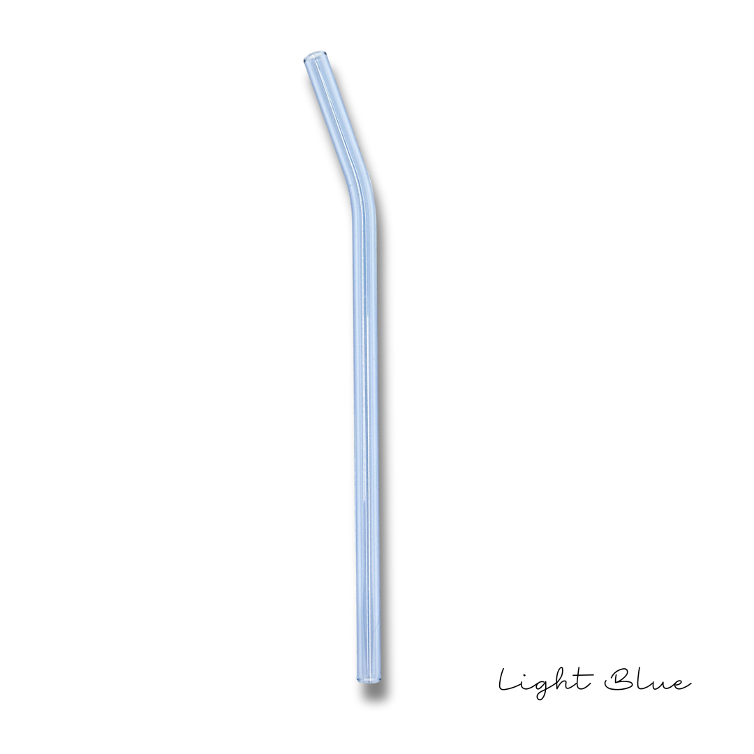 8" Tinted Bent Glass Straw