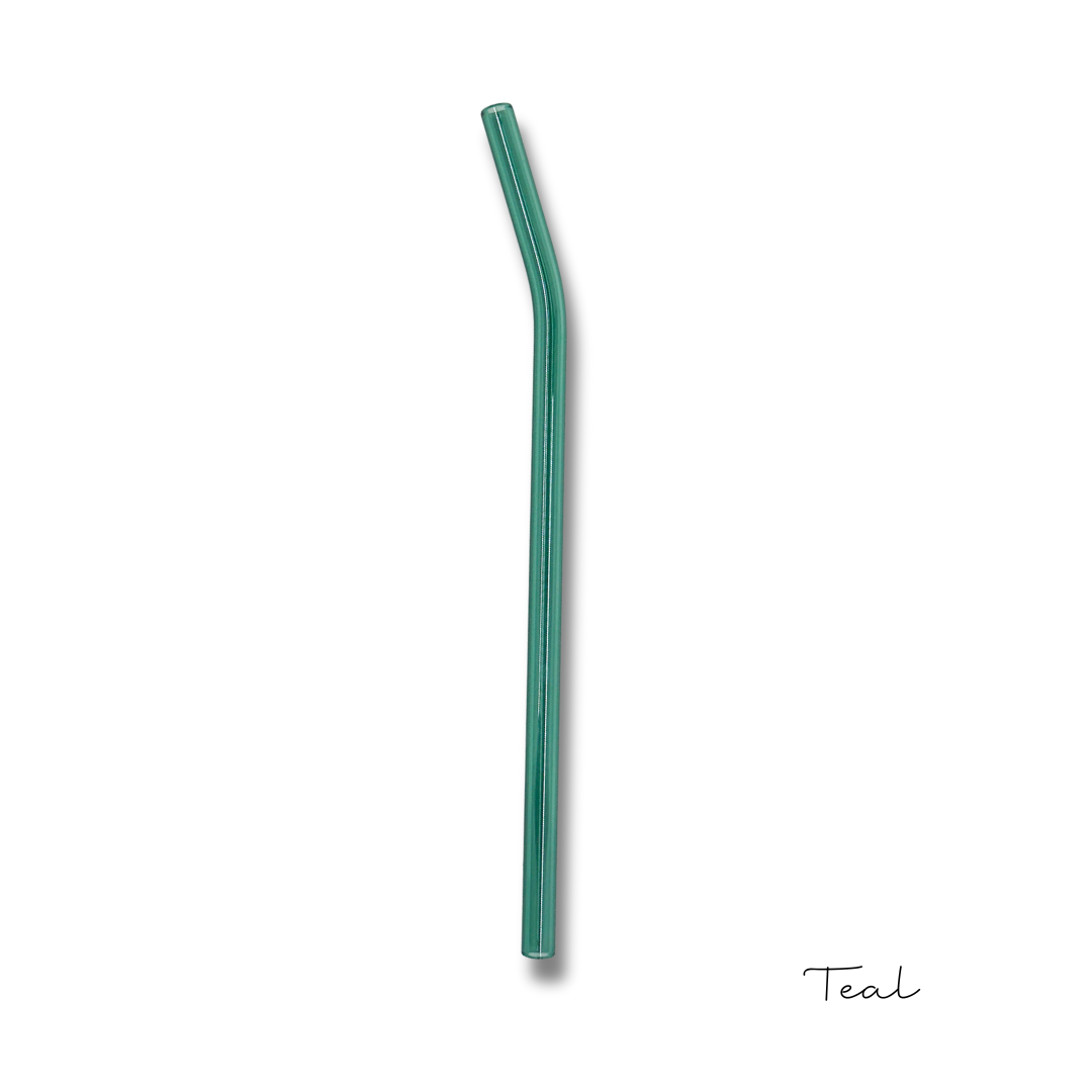 8" Tinted Bent Glass Straw