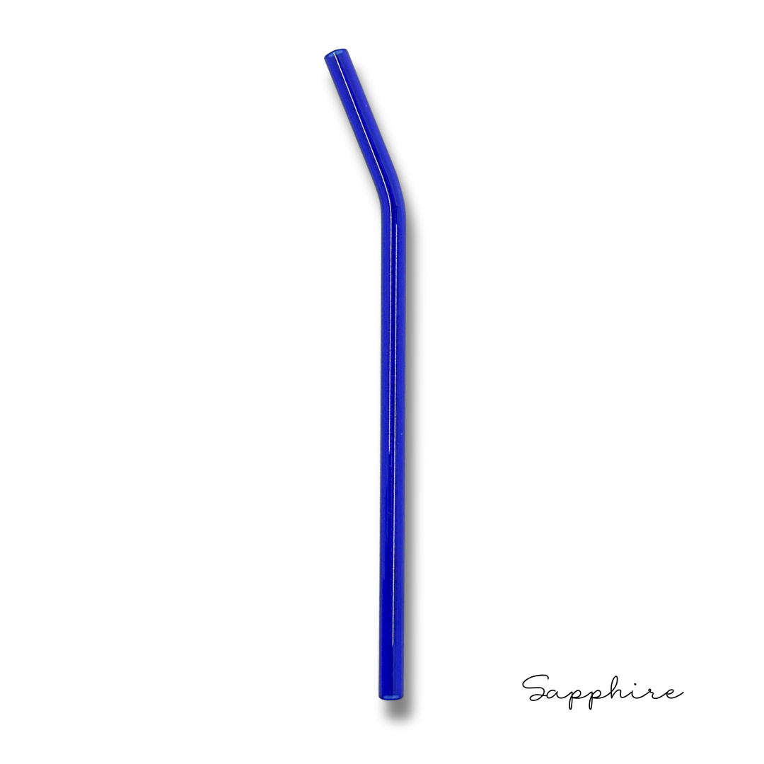 8" Tinted Bent Glass Straw