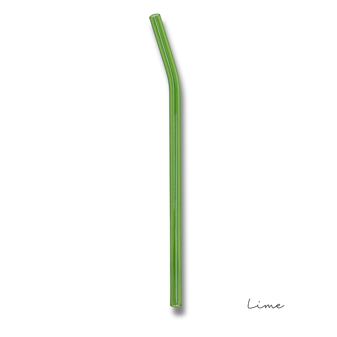 8" Tinted Bent Glass Straw