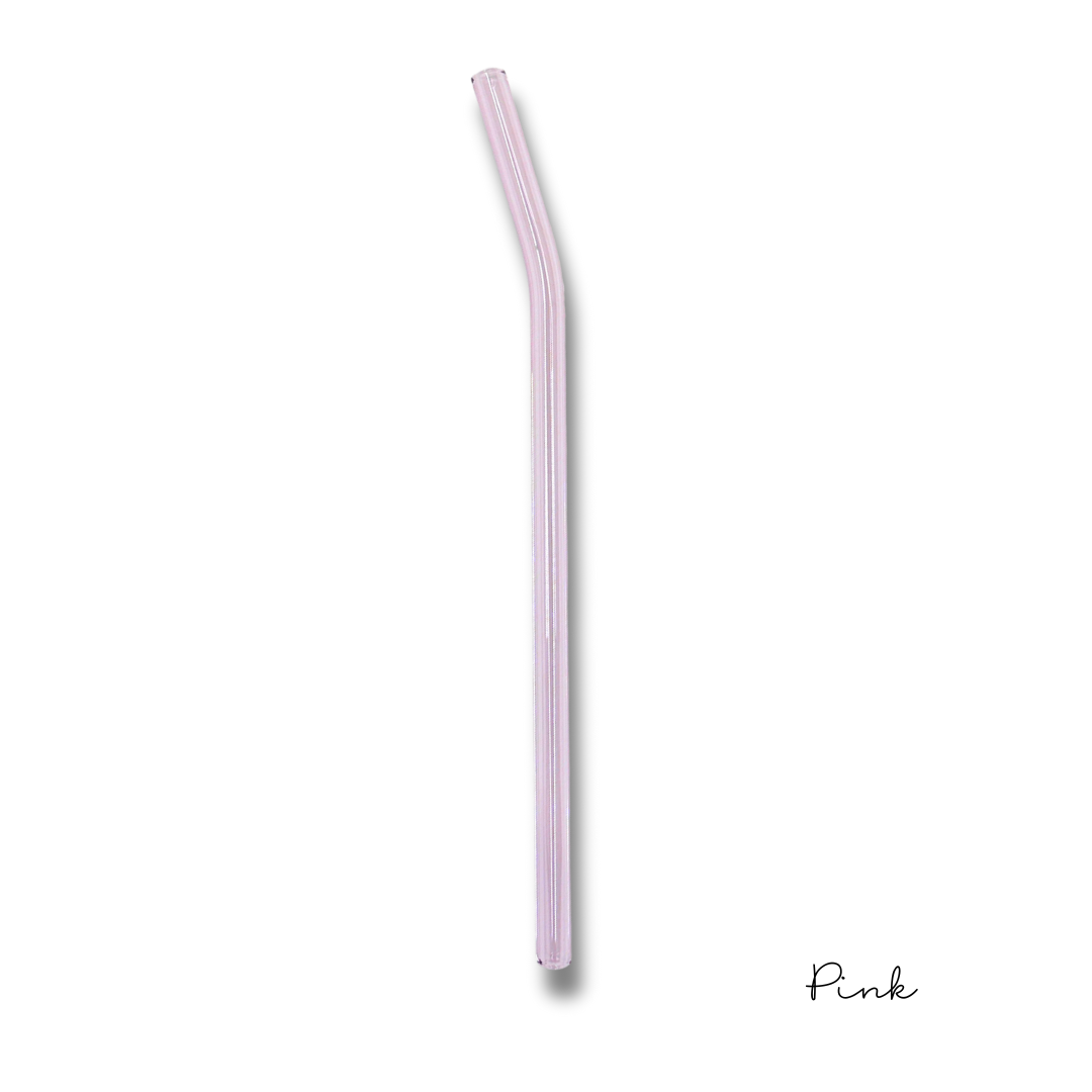 8" Tinted Bent Glass Straw