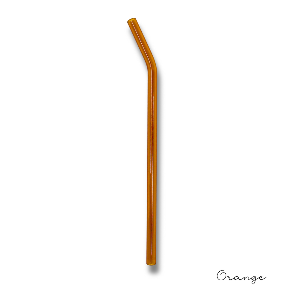 8" Tinted Bent Glass Straw
