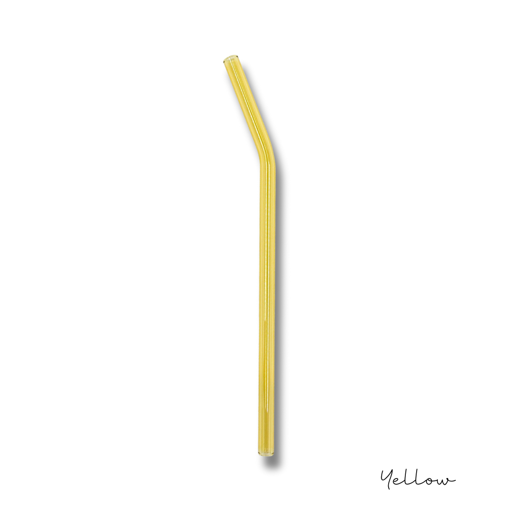 8" Tinted Bent Glass Straw