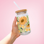 Golden Sunflower | Glass Tumbler