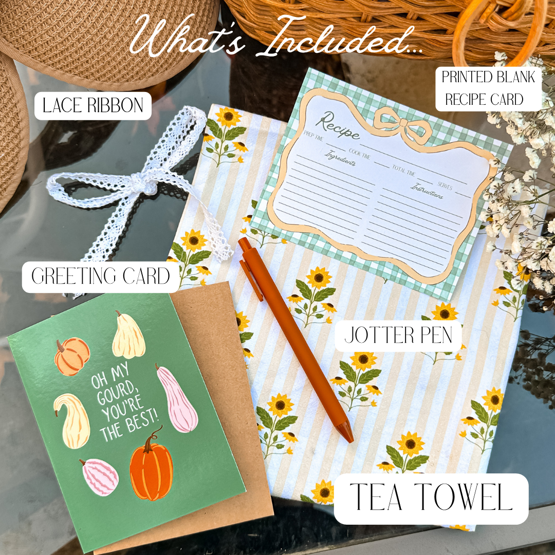 Just Add Wine Gift Set – Hand-Drawn Sunflowers