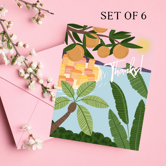 Tropical Thanks | Note Card Set of 6