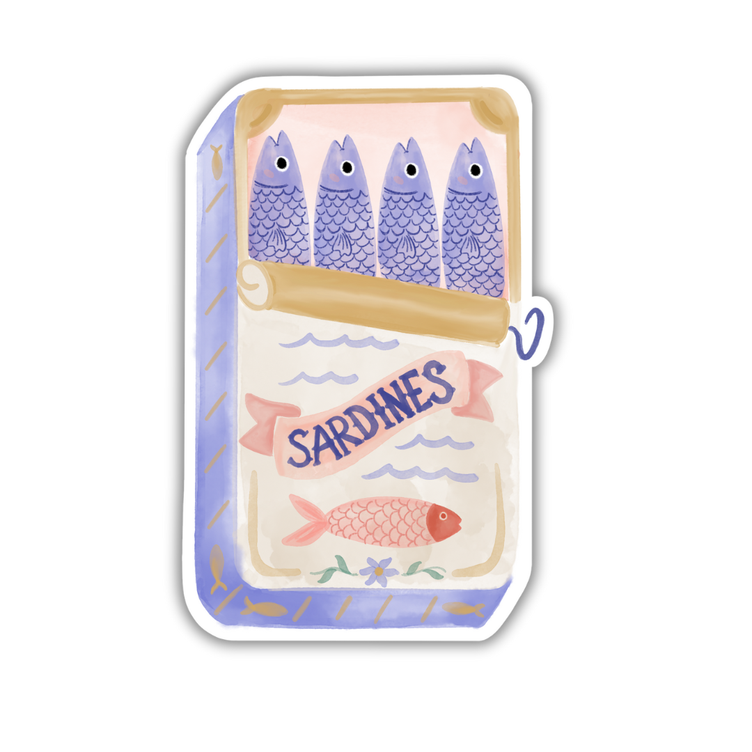 Sardines Watercolor | Sticker 3"