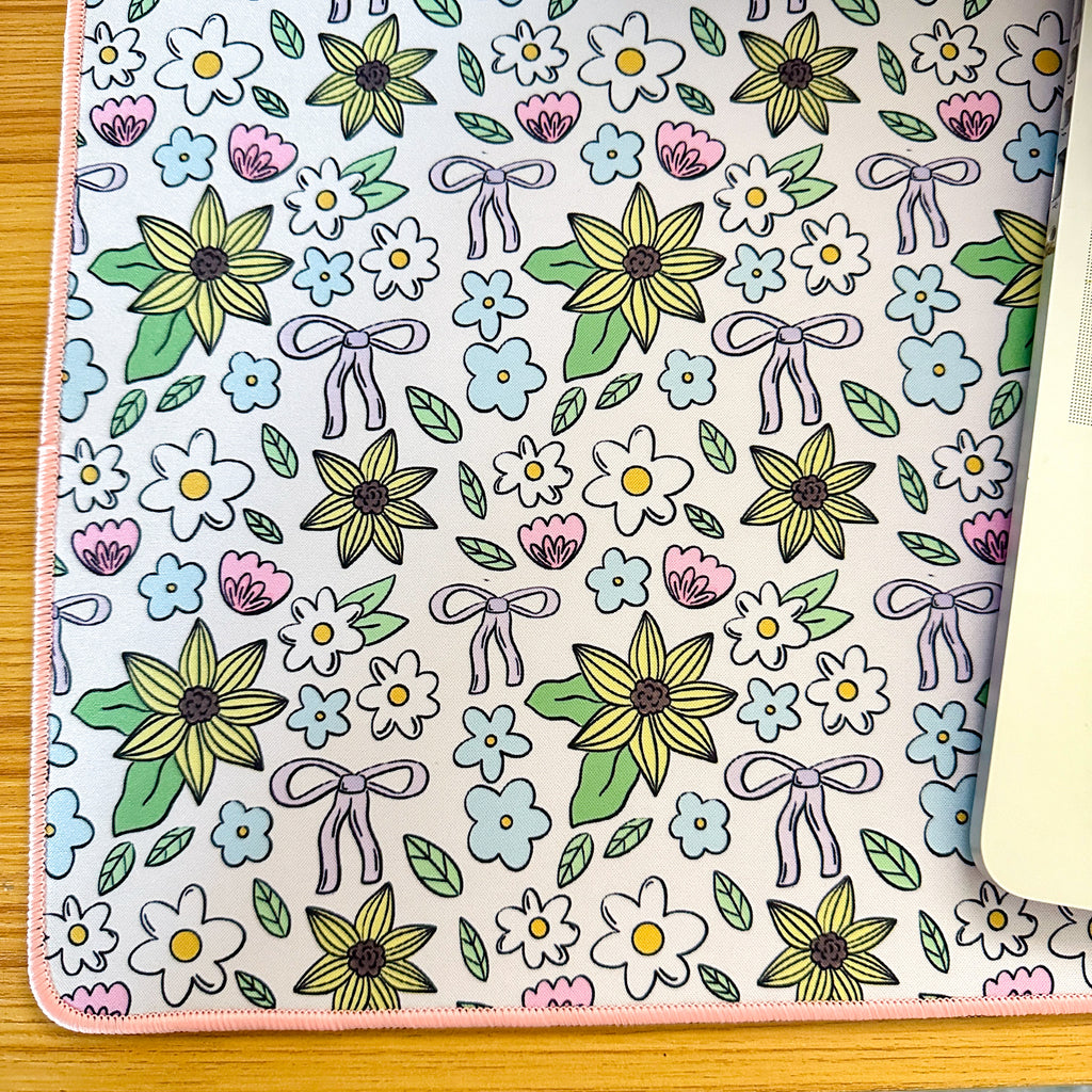 Floral Bow Desk Mat