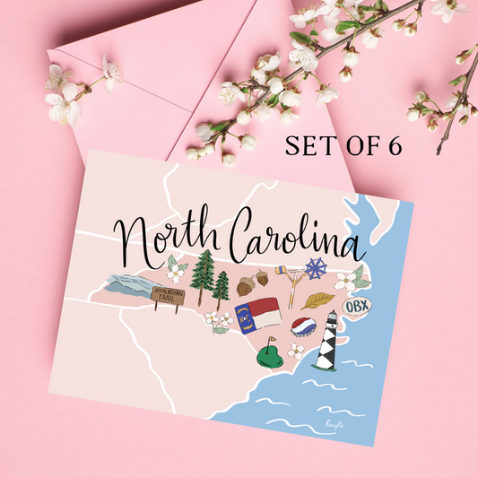 North Carolina Landmarks | Note Card Set of 6