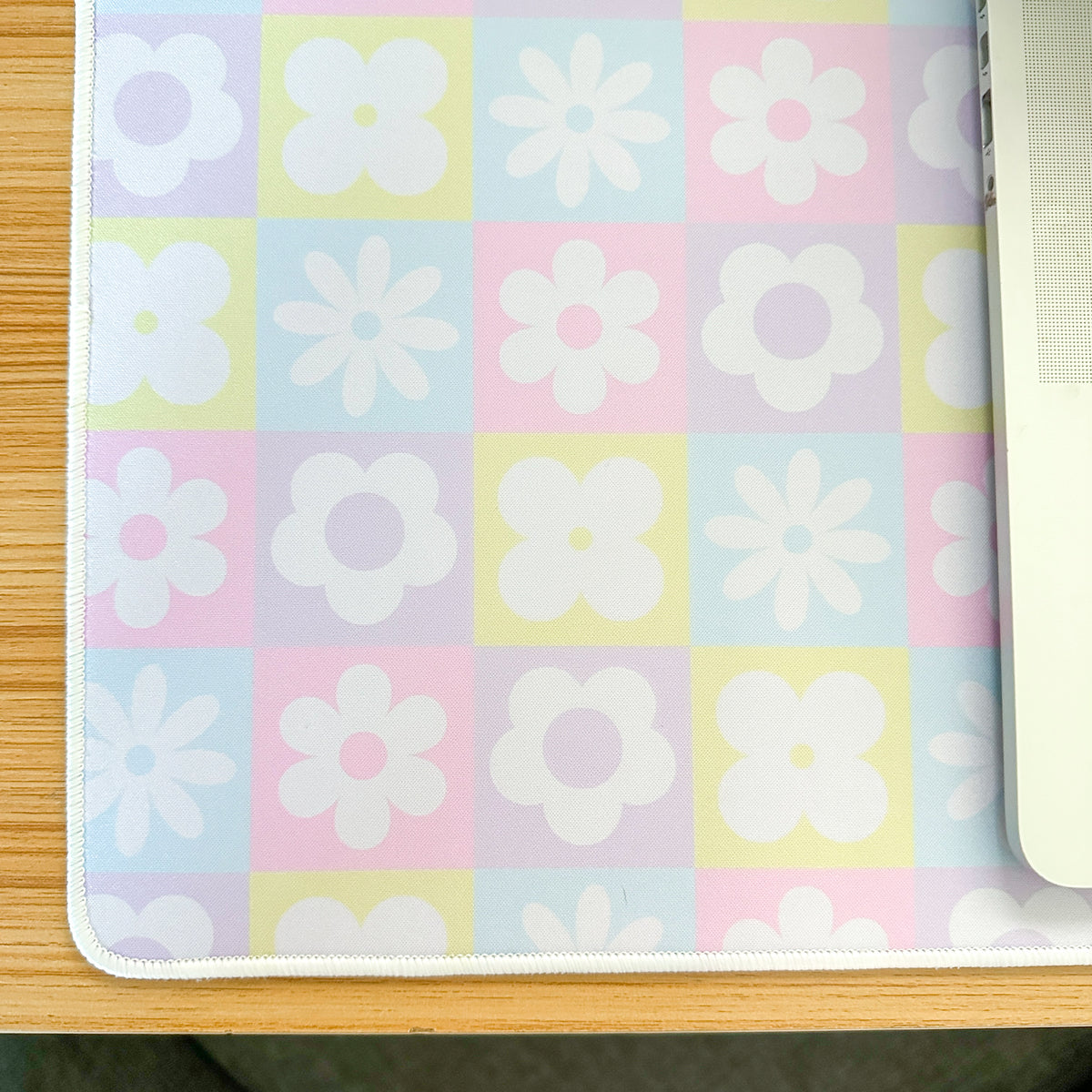 Checkered Floral Desk Mat