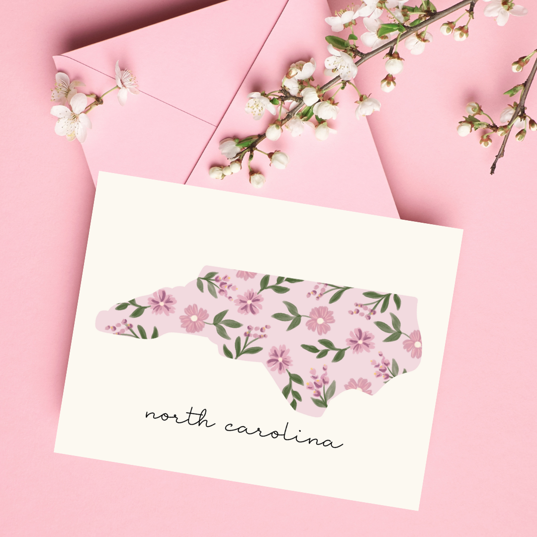 NC Blush Floral | Greeting Card