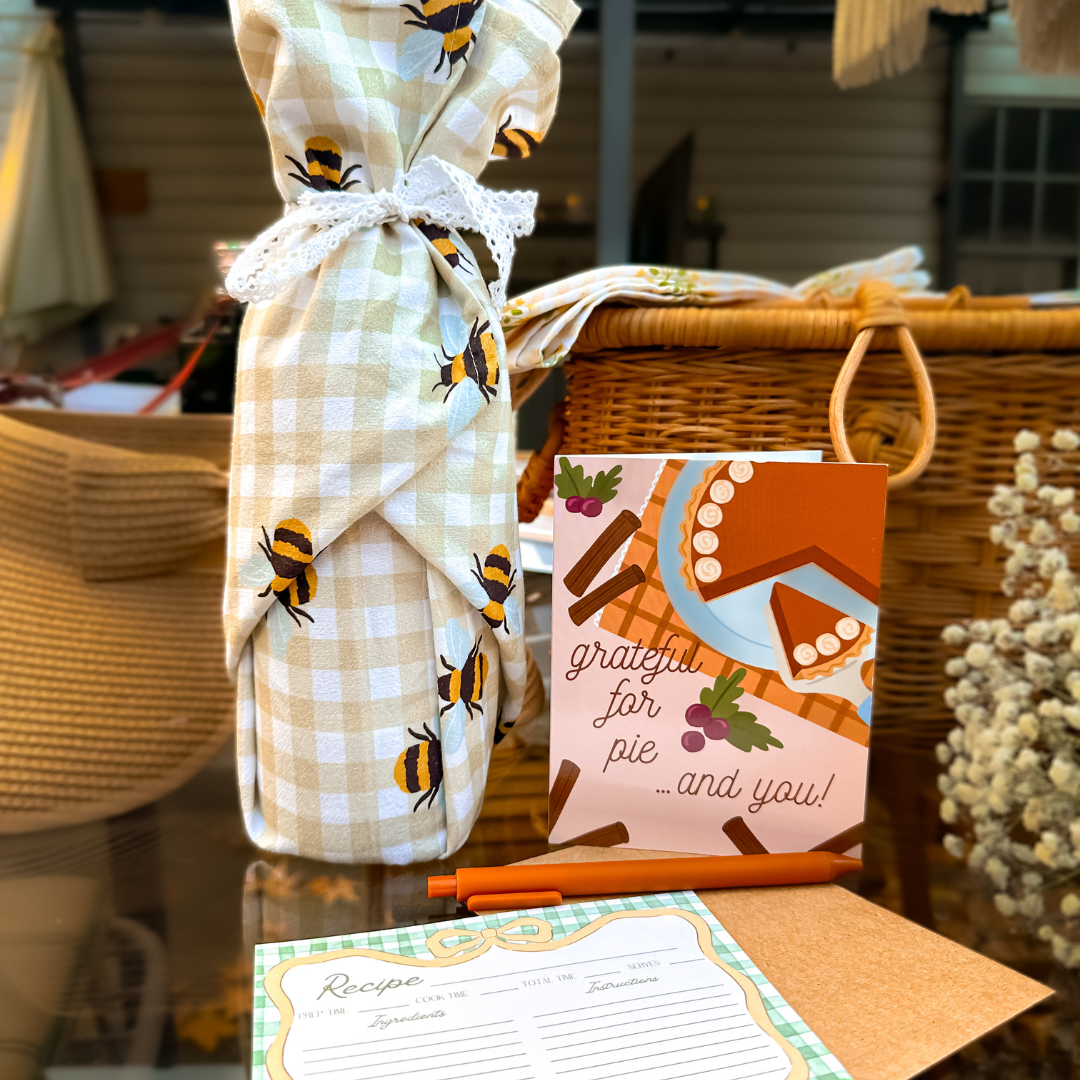 Just Add Wine Gift Set – Hand-Drawn Bees