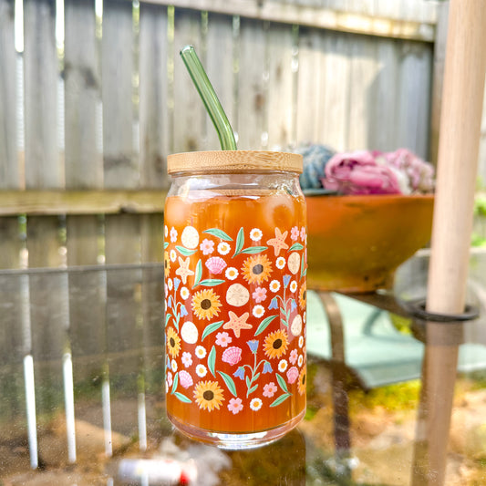 Beachside Sipping Essentials — Glass, Lid & Straw Gift Set