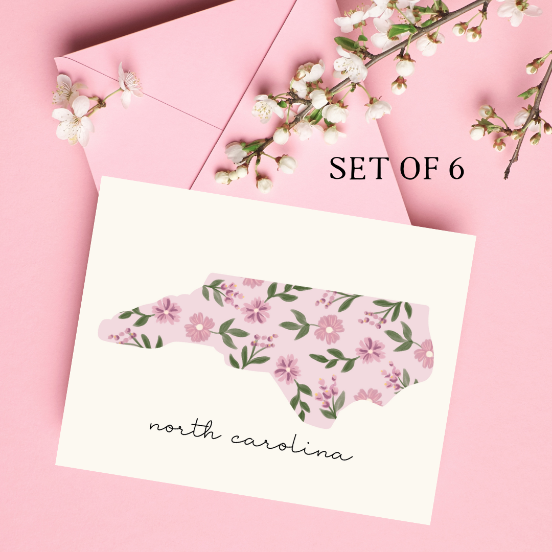 North Carolina Blush Floral | Note Card Set of 6