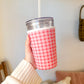 Pink Gingham | Reusable Coffee Sleeve