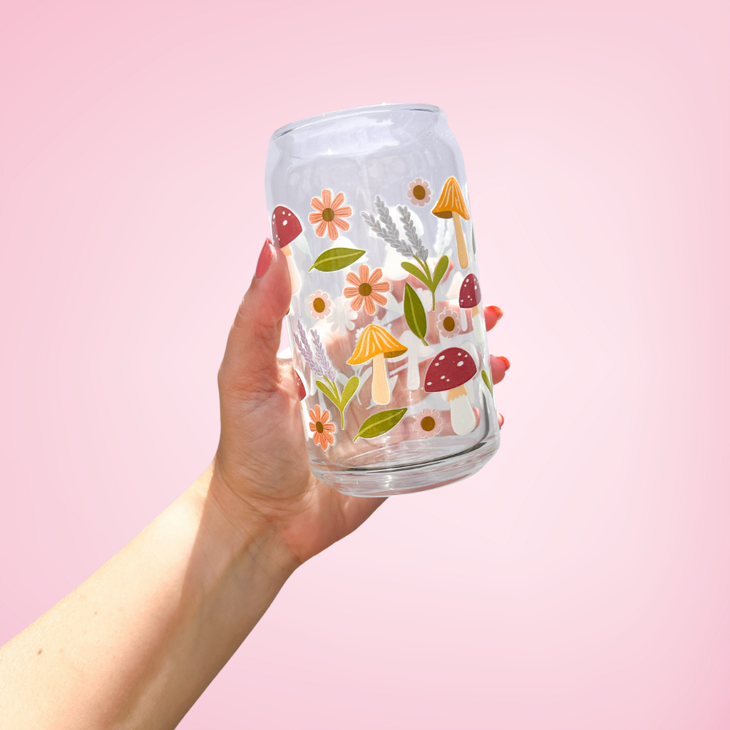 Mushroom Fields | Glass Tumbler