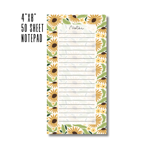 Mod Sunflower Notepad | 4”x8” 50 Sheets