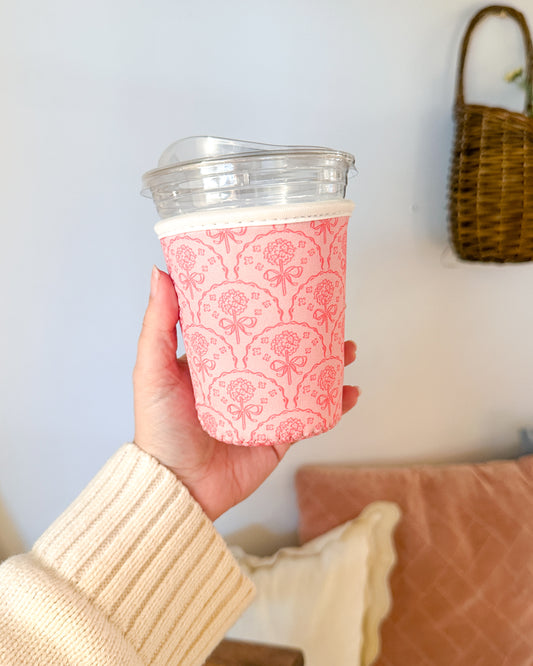 Pink Hydrangeas | Reusable Coffee Sleeve