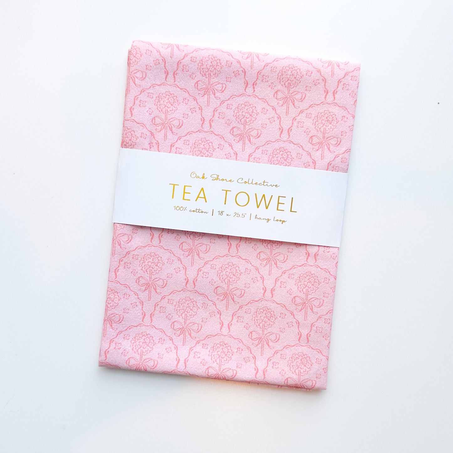 Pink Scallop Hydrangeas | Tea Towel