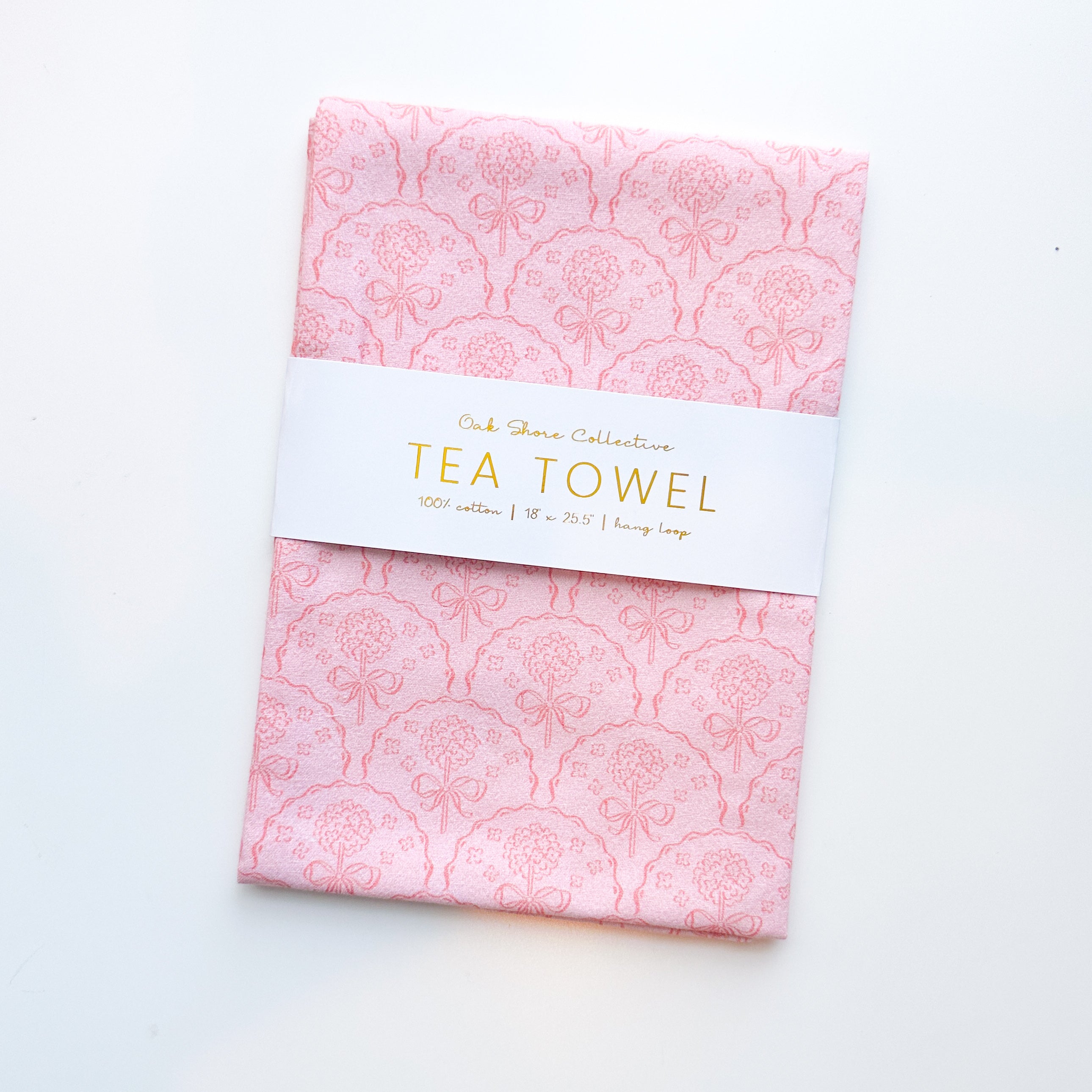 Pink Scallop Hydrangeas | Tea Towel