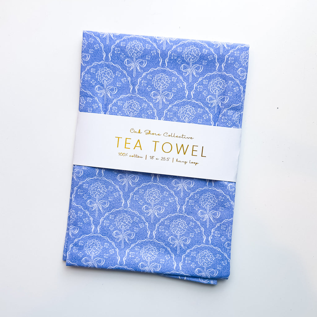Blue Scallop Hydrangeas | Tea Towel