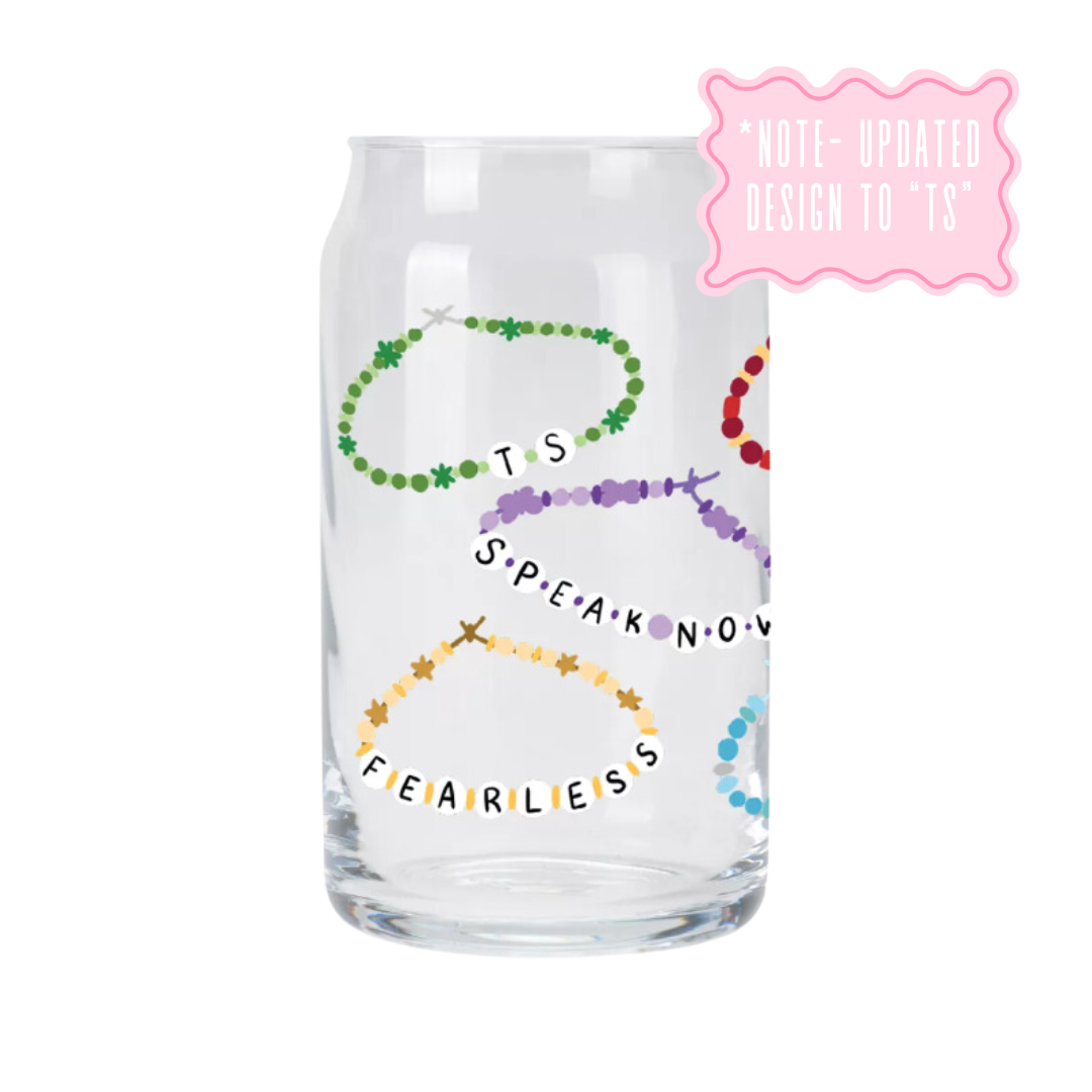 Eras Friendship Bracelets | Clear Glass Can