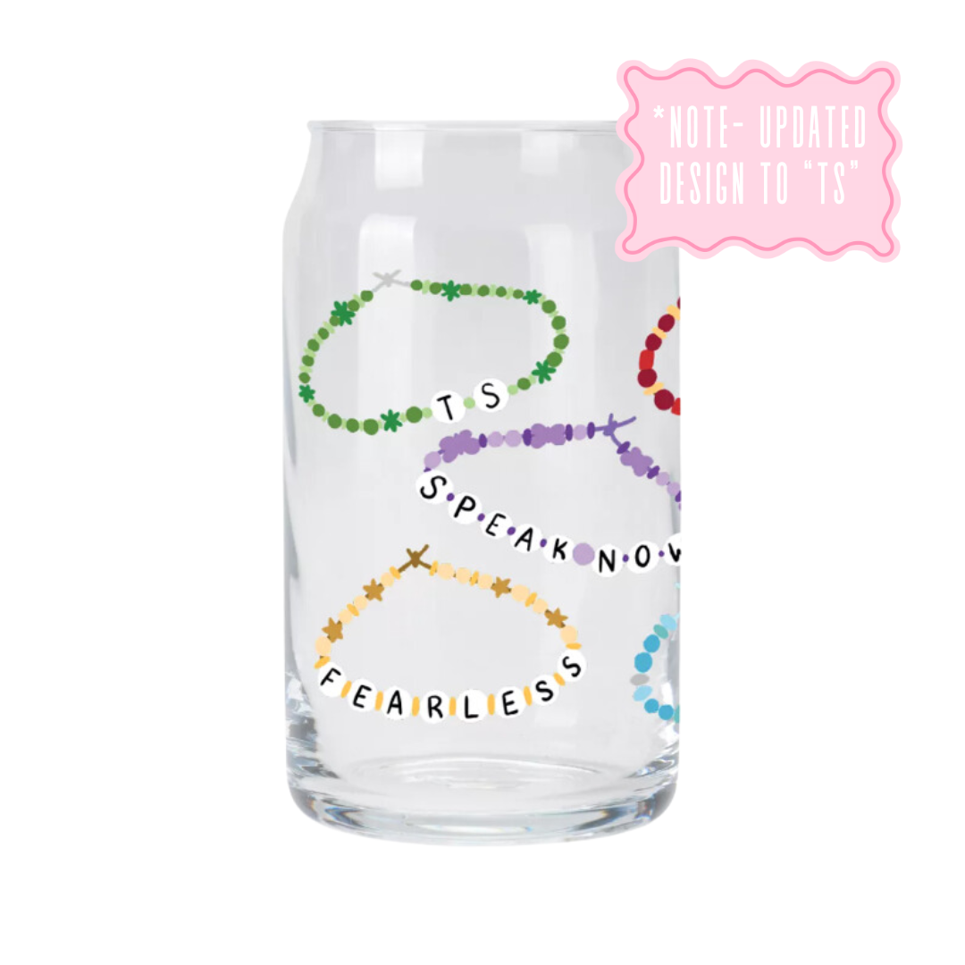 Eras Friendship Bracelets | Glass Tumbler