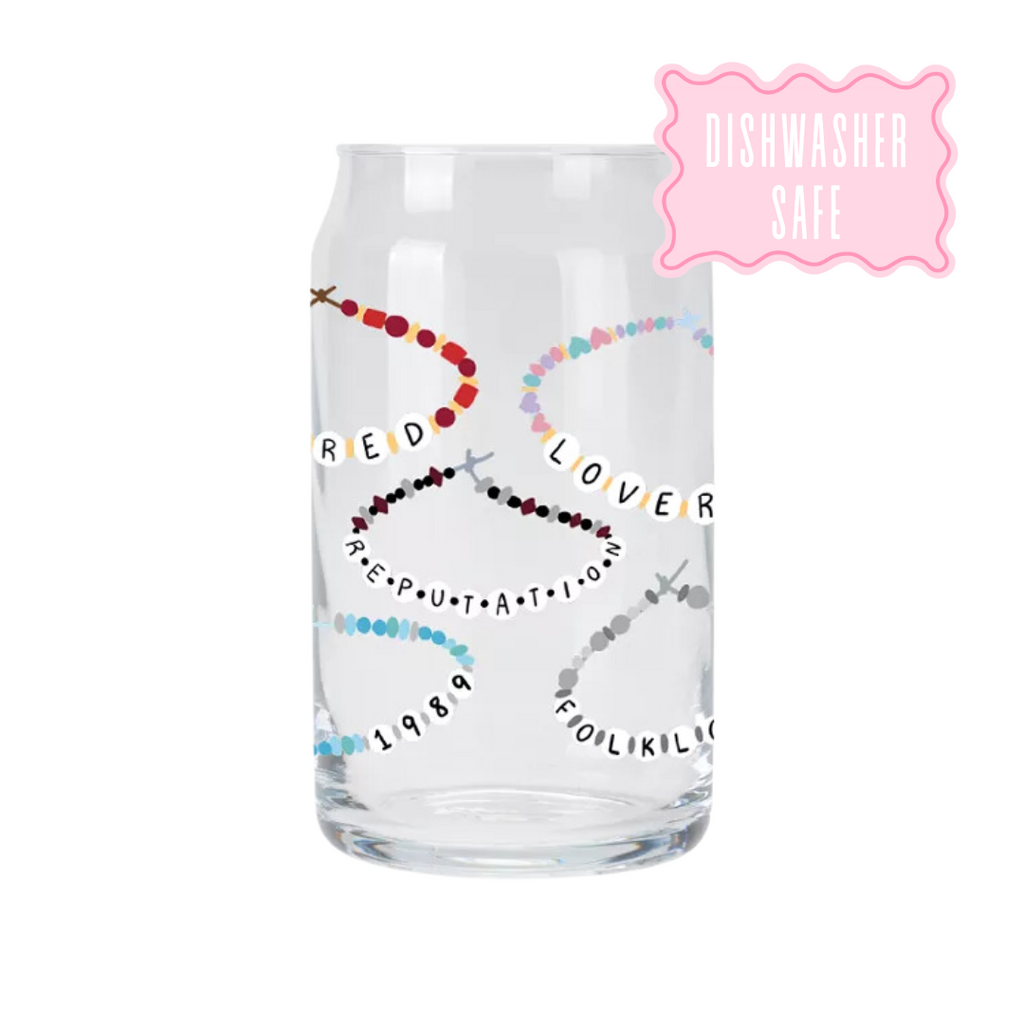 Eras Friendship Bracelets | Glass Tumbler