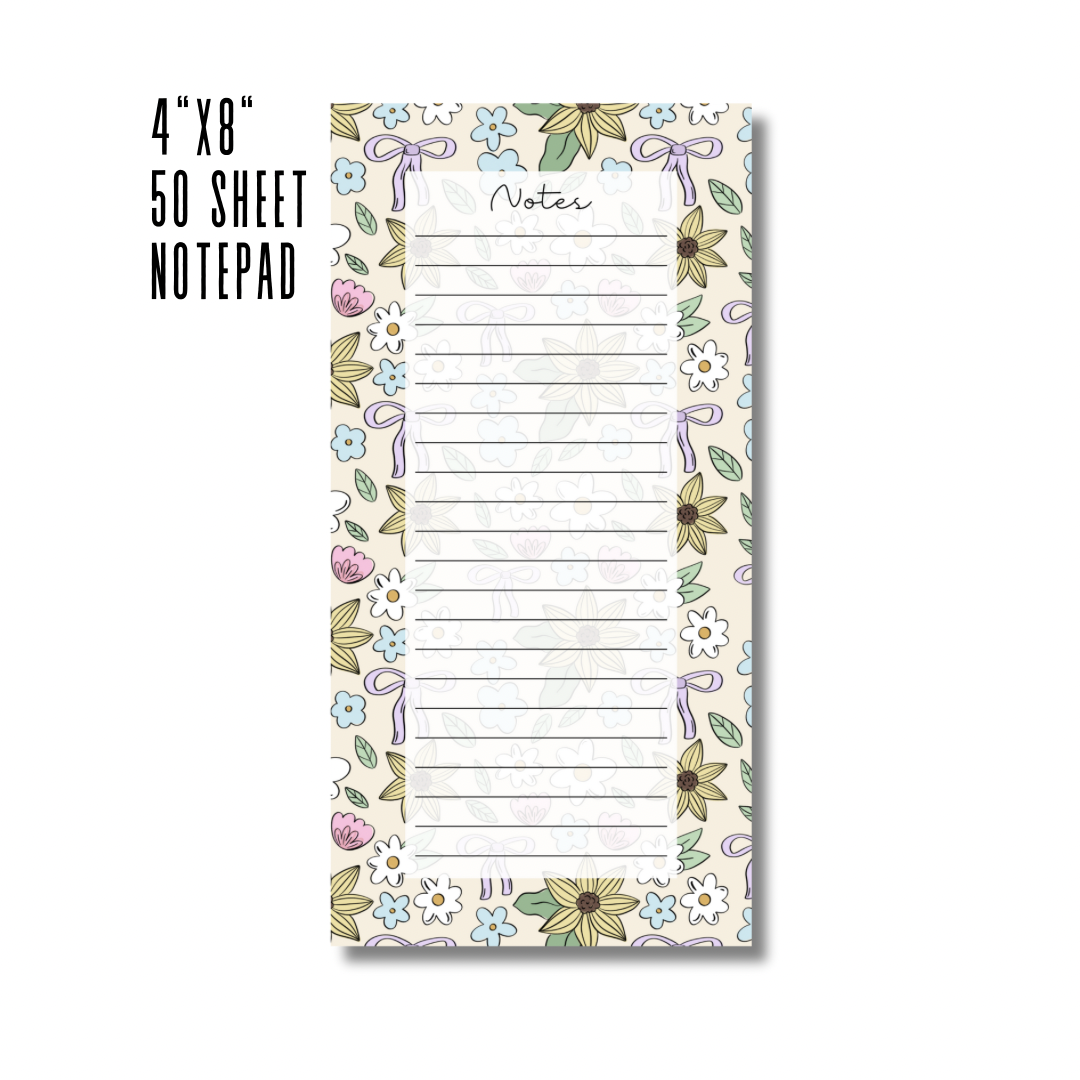 Bows Notepad | 4”x8” 50 Sheets