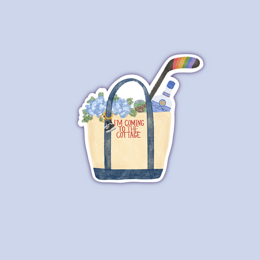 Im Coming To The Cottage Tote | Sticker 3"
