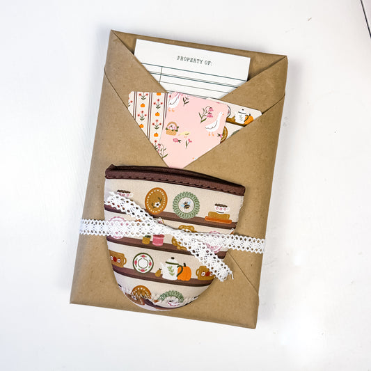 Cozy Autumn Reading Gift Set | Notepad, Bookmarks, & Coffee Sleeve