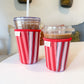 Red Holiday Stripes | Reusable Coffee Sleeve