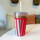 Red Holiday Stripes | Reusable Coffee Sleeve