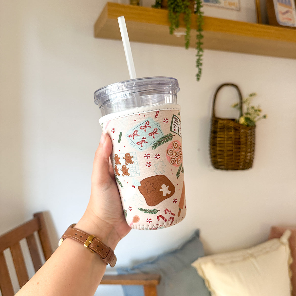 Holiday Baking Reusable Coffee Sleeve
